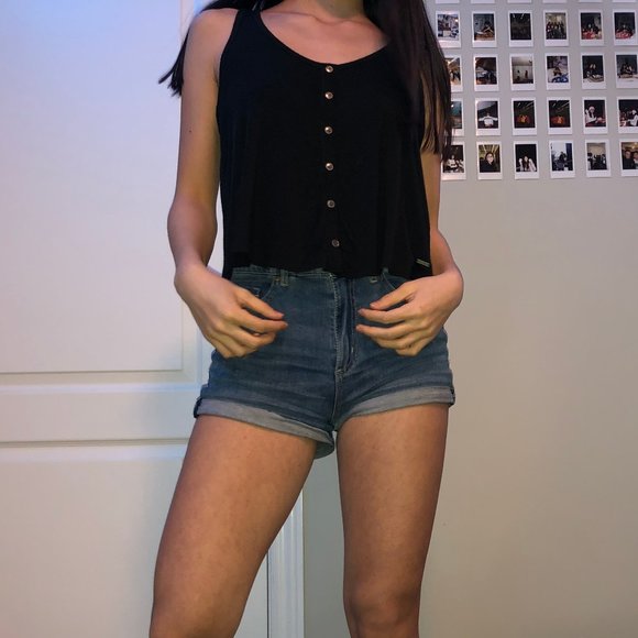 Hollister Flowy Black Tank Top